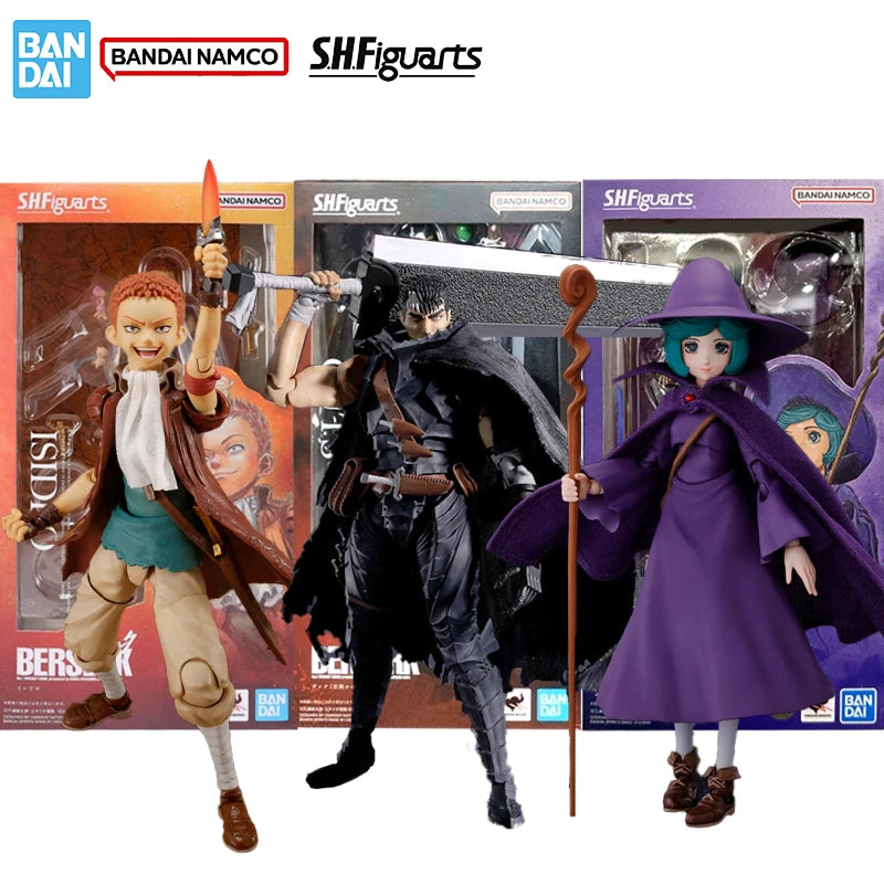 Bandai Original Genuine Figure Berserk Model Kit SHF Guts Berserker Armor Schierke Isidro Collection Model Action Figure Toys