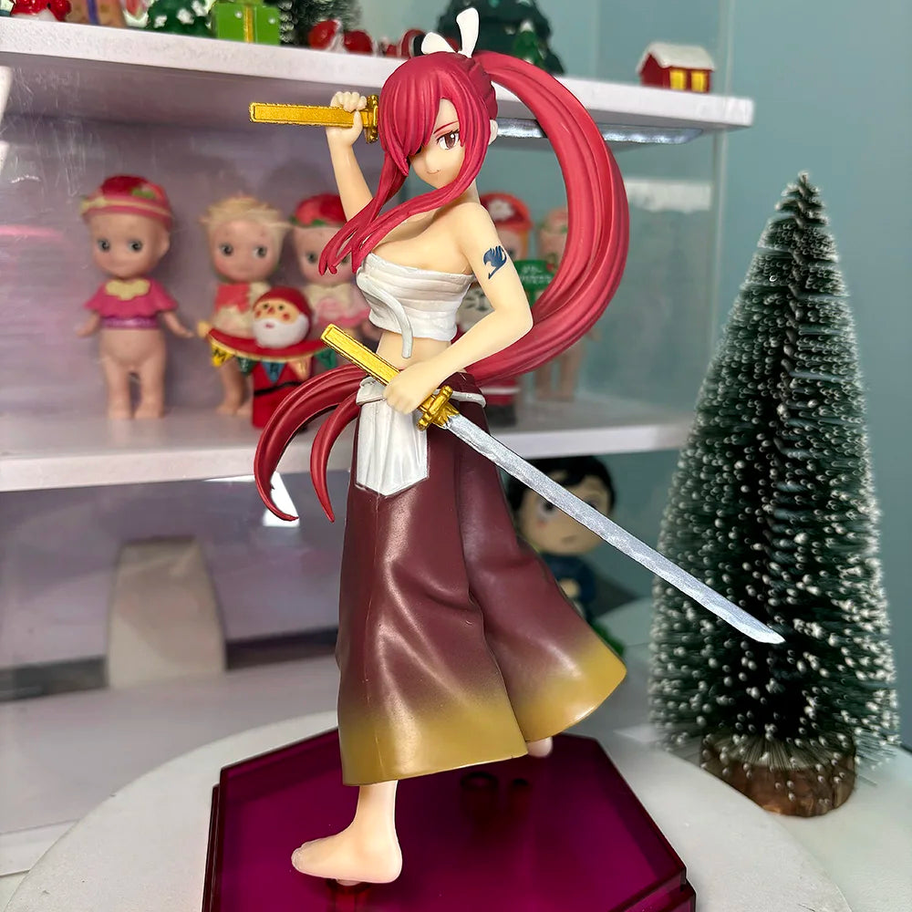 Aixlan Erza Scarlet Figure 19cm Demon Blade Red Sakura Non PVC Action Figure Amine Birthday Gift Collectible Figurine