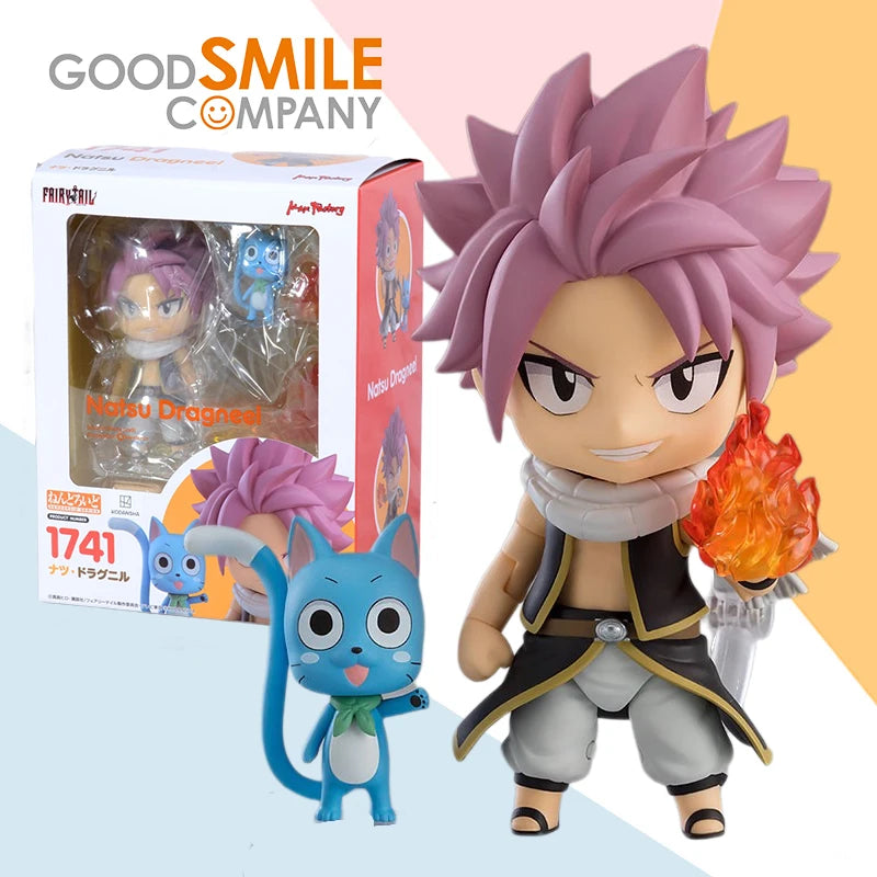 In Stock GSC FAIRY TAIL Nendoroid 1741 Natsu Dragneel Anime full Action Finished plastic Figure Model kit Toy Gift for Kids
