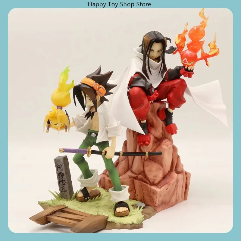 18-20cm Shaman King Hao Asakura & Yoh Asakura Anime Figure Model Statue Collection Desktop Decoration Gift