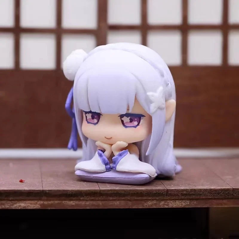 Stand stones capsule toys cute kawaii Onemutan Re: Life in a different world from Zero Part.2 Emilia Rem anime sleeping figures