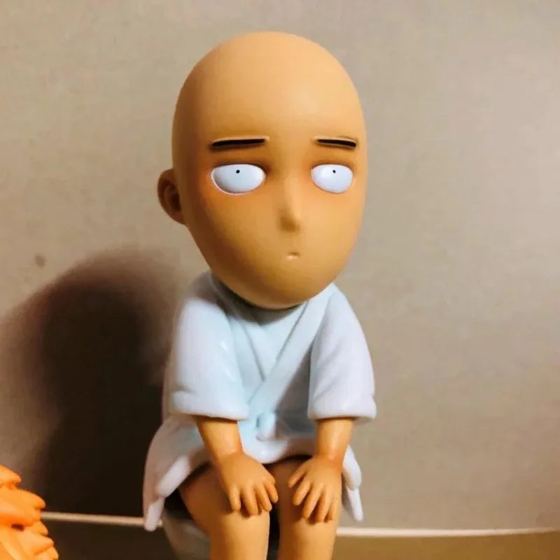 One Punch-Man Saitama Wc Bad Taste Ver. Pvc Action Figure  Funny Wig Toilet Collect Ornament Model Desktop Decoration Toy Gift