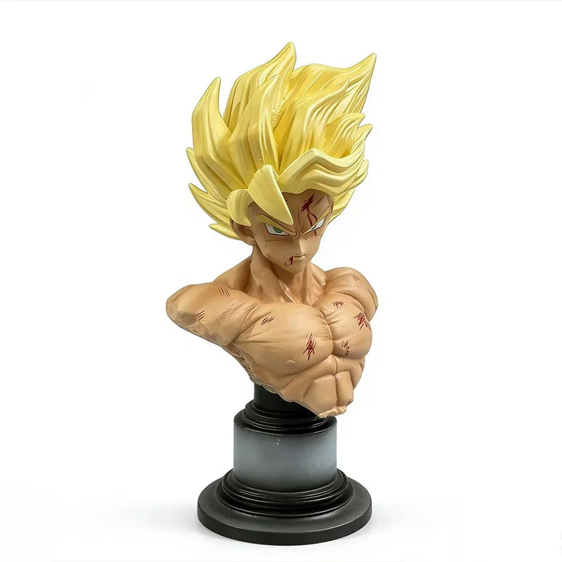 Jt Statue Dragon Ball Z Son Goku Figure Replaceable Heads Led Base Super Saiyan Goku Action Figures Collection Mode Toys Gifts