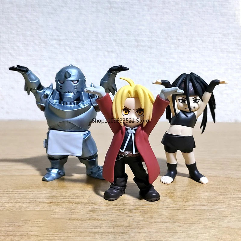 Genuine Original Fullmetal Alchemist Pen Holder Gashapon Toy Alphonse Elric Edward Elric Roy Mustang Figure Model Kids Gift