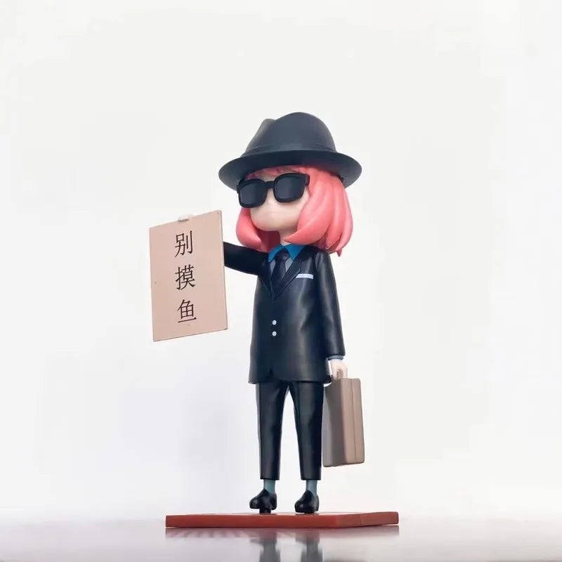 15cm Spy×Family Anya Forger Never Fish In Trouble Water Agent Anime Figure Model Statue Collection Desktop Decoration Ornament