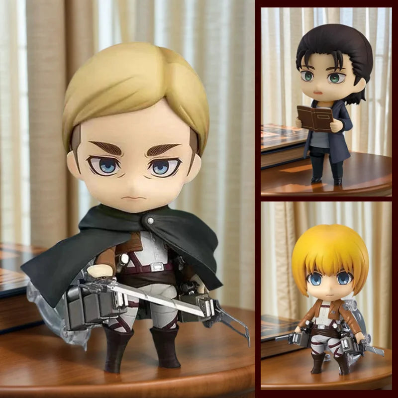 Anime 2000# Eren Figures Attack on Titan Action Figures Erwin Smith 775 Dolls Q Version 435# Armin Arlert 10cm PVC Toys Gifts