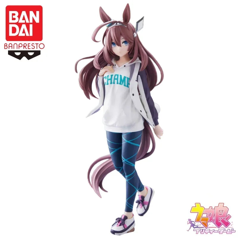 In Stock Bandai Banpresto Original Uma Musume Pretty Derby Mihono Bourbon Figure Casual Wear Version Decoration Figure 18Cm