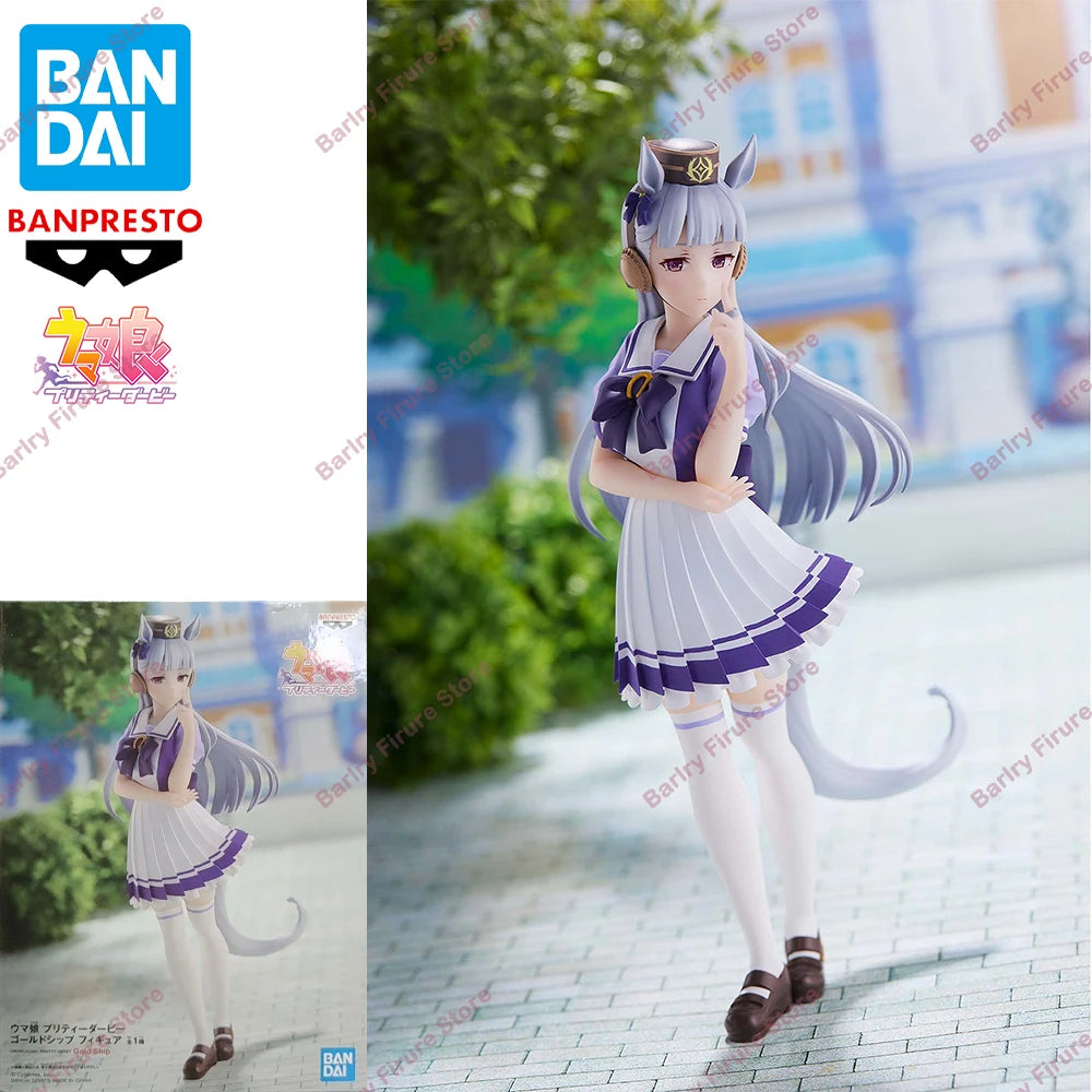 Original Genuine BANDAI BANPRESTO Uma Musume Pretty Derby Gold Ship Anime Figure Boxed Premium Table Ornament Model Toys Gifts