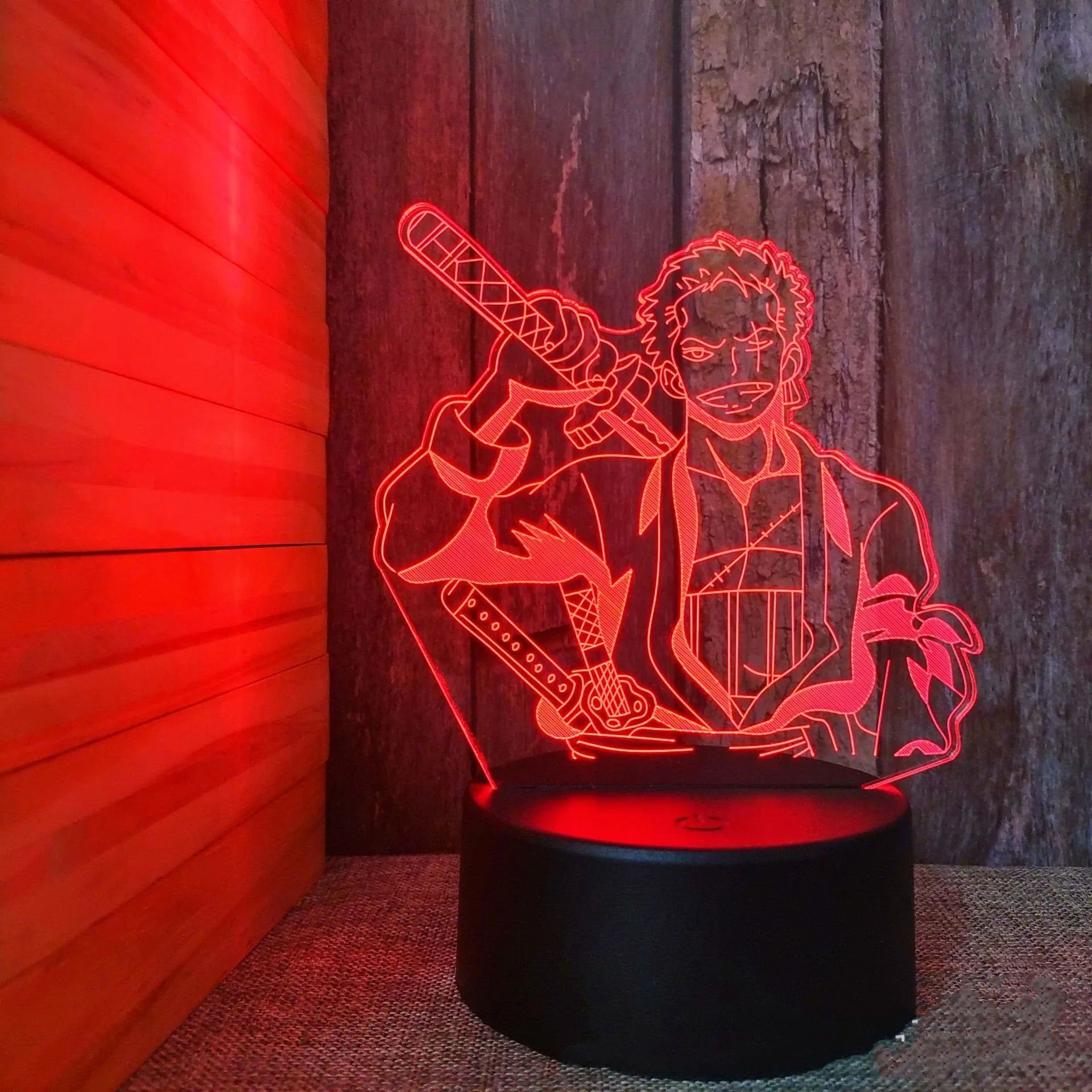 One Piece Zoro Luffy Nami Anime Night Lights Action Figure 3D LED Color Changing Toys Doll Usopp Sanji Chopper Hancock Xmas Gift