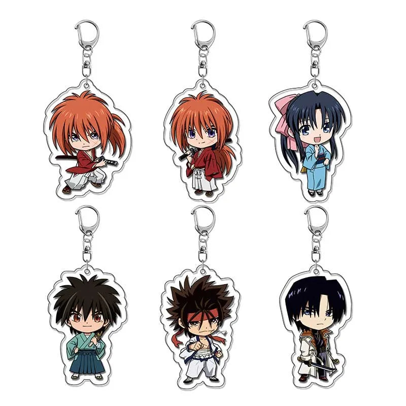 Rurouni Kenshin Acrylic Keychain Jewelry Campus Related Products Cultural Creativity Friends Gift Bag Charms Llavero Collection