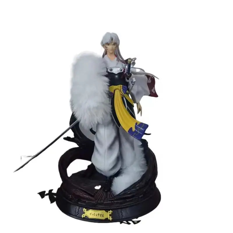 28cm Inuyasha Sesshomaru Phoenix Era Tree Statue Standing Position Anime Figure Collectible Model Desktop Decoration Gift
