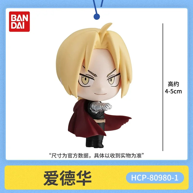 Bandai Gacha Scale Model Fullmetal Alchemist Edward Alphonse Roy Mustang Figurine Ornaments Action Figure Toys