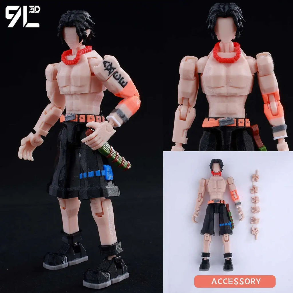 9L 3D Articulated Action Figure - Kaneki Ken From Tokyo Ghoul Lucky Dummy 13 Collectible One-Eyed Ghoul Ver Desktop Display Toys