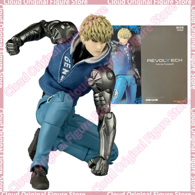 In Stock 100% Original Kaiyodo Revoltech Amazing Yamaguchi One Punch Man Genos Action Figure Toy Decoration Model Hobby