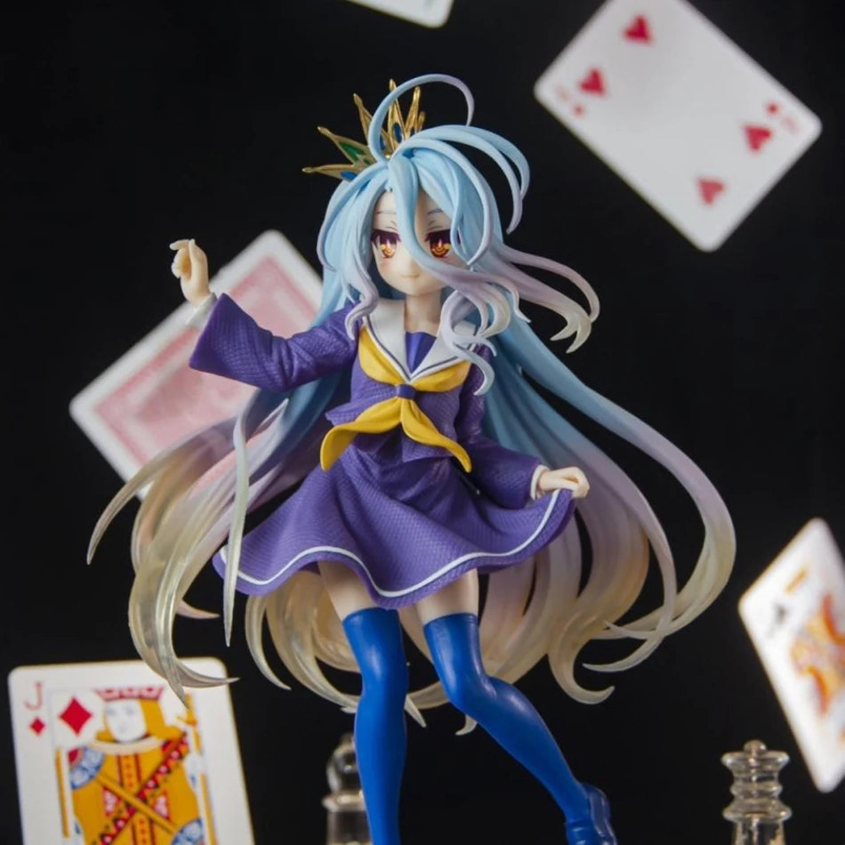 19cm Anime No Game No Life Figure Shiro Figure Cat Ear School Uniform Ver Toy Gift Aciton Figure PVC Collection Ornament Model