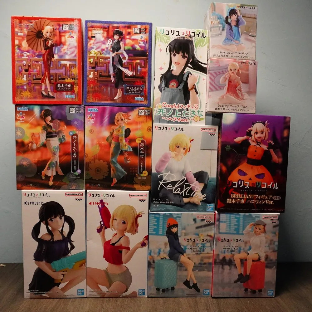 In Stock Lycoris Recoil Chisato Nishikigi Outfit Travel Water Gun Shape Collectible Anime Action Figures Desktop Model Toys Gift