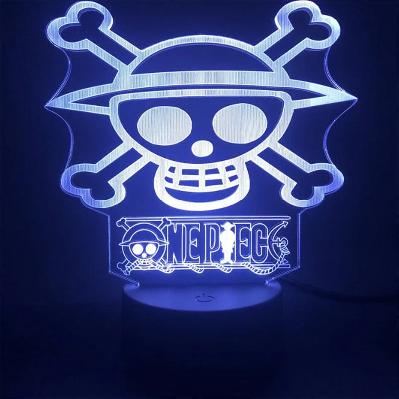 One Piece Zoro Luffy Nami Anime Night Lights Action Figure 3D LED Color Changing Toys Doll Usopp Sanji Chopper Hancock Xmas Gift