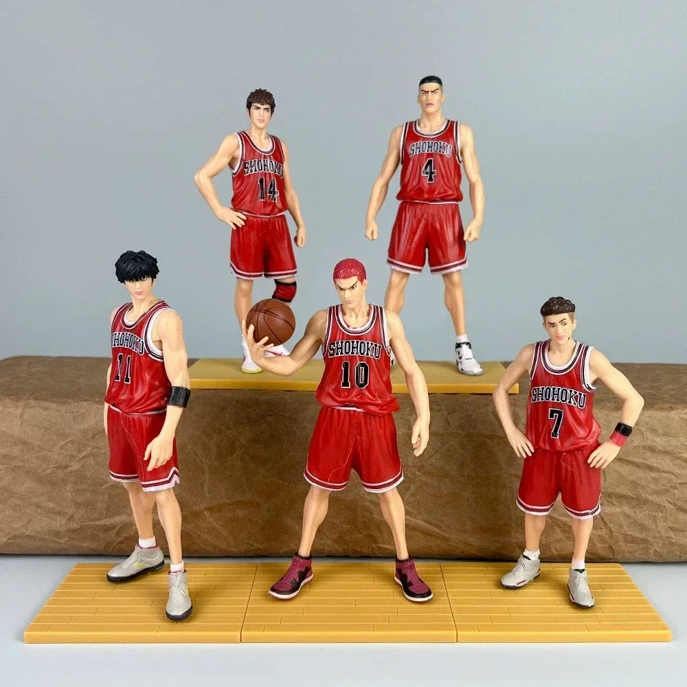 Anime Figures Gk Standing Figures Of Sakuragi Hanamichi, Rukawa Kaede Mitsui Hisashi From The Shohoku Team PVC Model Toy Gifts