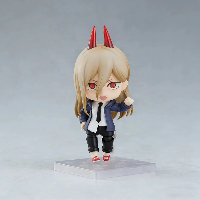 10cm Chainsaw Man Power Q Version Nendoroid Action Figure Interchangeable Face Anime Figure PVC Model Toy With Stand Decor Gift