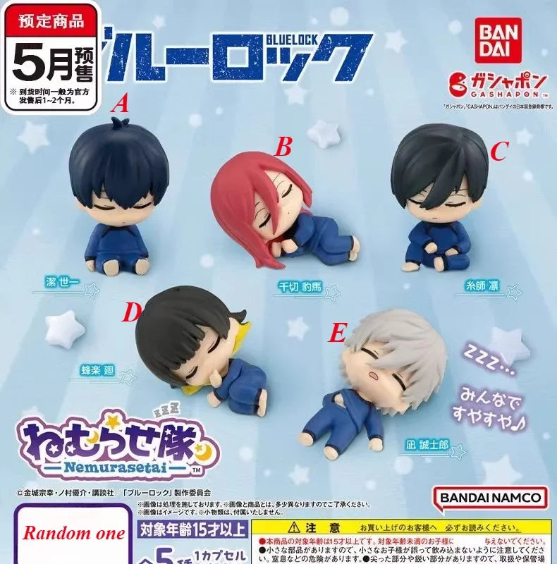 5pcs Q Chigiri Hyoma Figure Blue Lock Sleeping Figures Isagi Yoichi Dolls Nagi Seishiro Rin Itoshi Figurine PVC Collection Toy