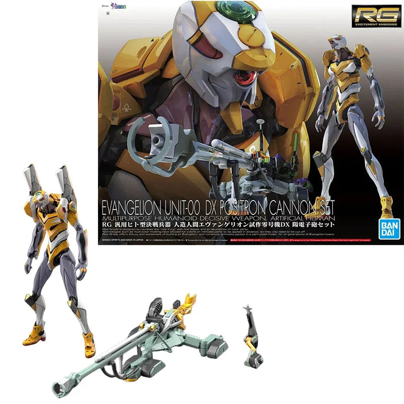 Bandai Genuine RG EVANGELION UNIT-00/01/02/03/04/06/08a WEAPO SET Anime Action Figure Collectible Assembly Model Toys Children