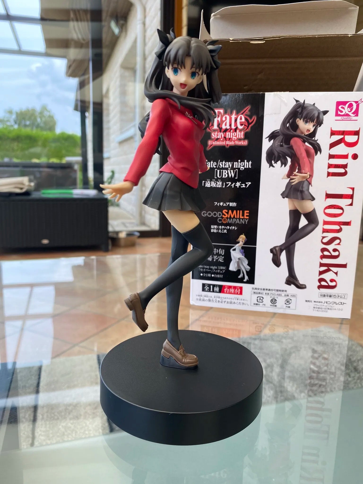 Anime Fate/stay night Unlimited Blade Works Tohsaka Rin SQ Station Model Toy Collection Action Figure PVC 18CM