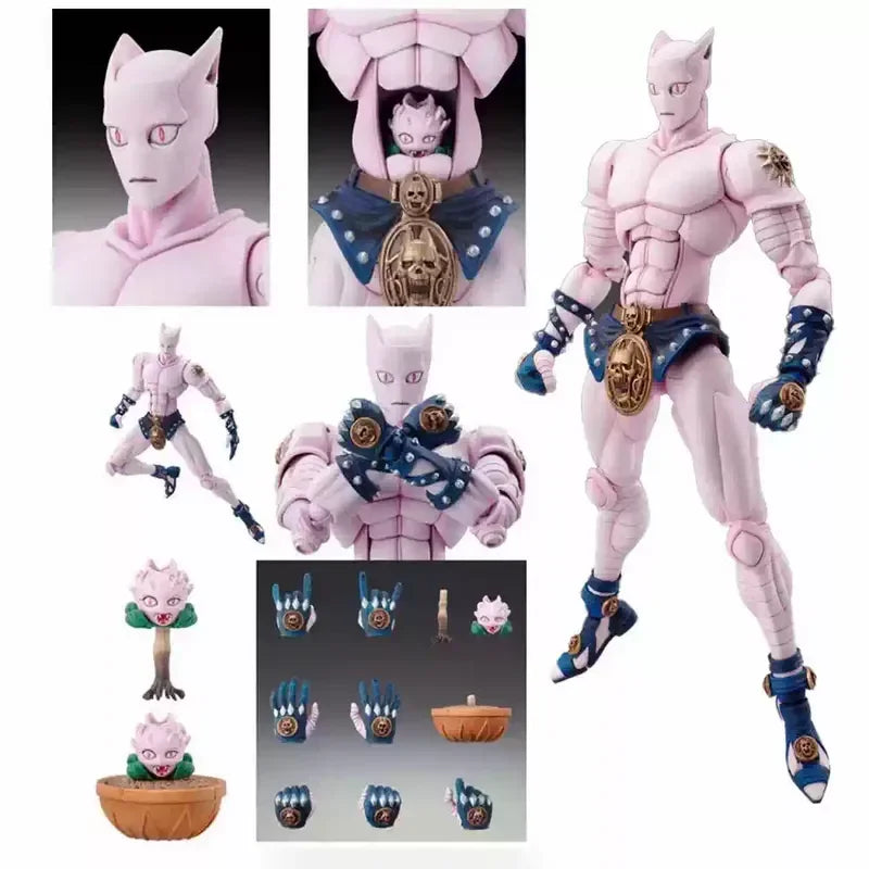 Jojo'S Bizarre Adventure Jojo Kira Yoshikage Killerqueen Anime Action Figurines Fashion Desktop Ornament Boy Toy Killer Queen
