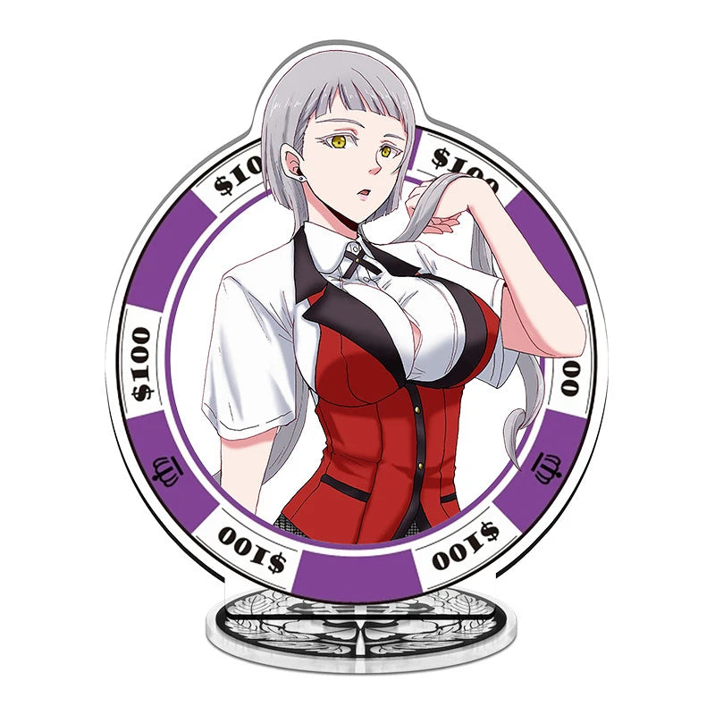 Anime Kakegurui Acrylic Mini Cute Stand figure Mary Saotome/Yumeko Jabami Stand Plate Cosplay Prop Decor Cartoons Gifts