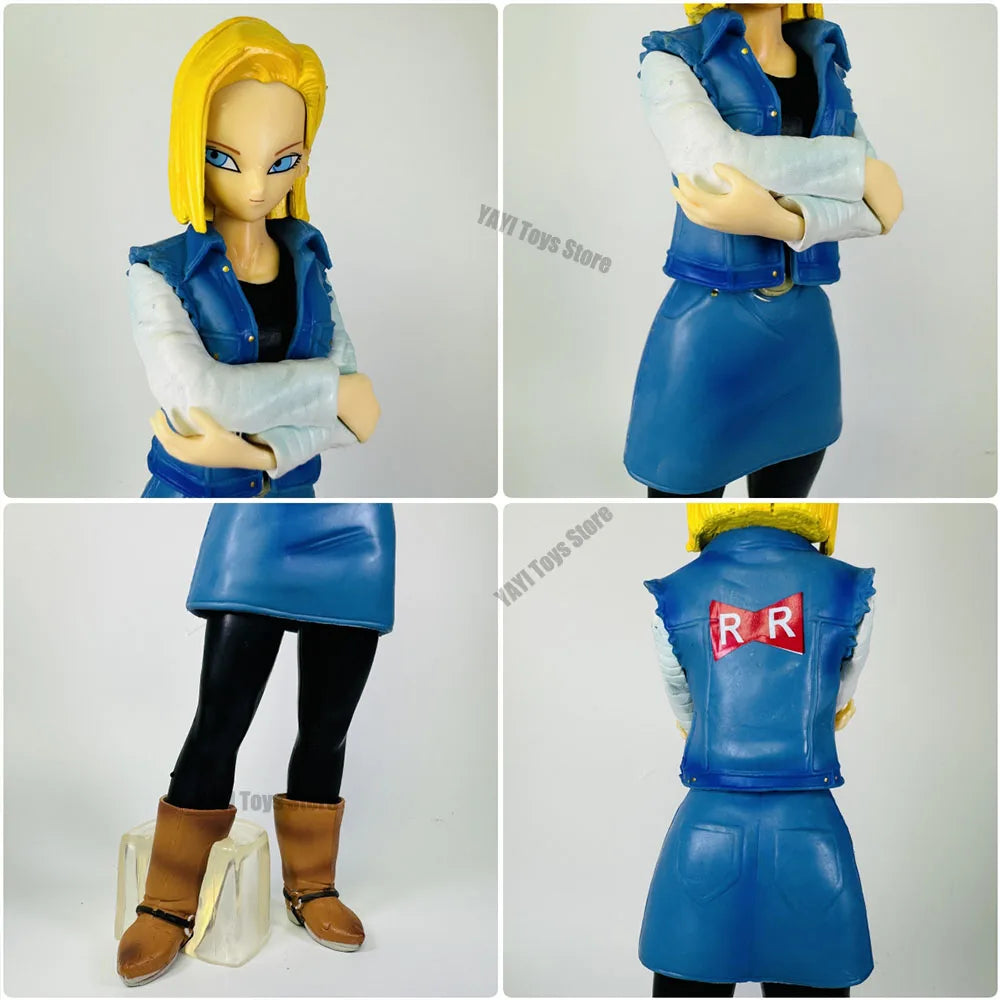 25CM Dragon Ball Z Android 17 18 Anime Figure Android 18 PVC Action Figures Collection Model Toys for Children Christmas Gifts