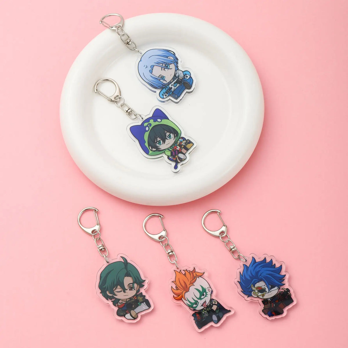 Anime Characters SK8 the Infinity Acrylic Car Keychain Accessories Trendy Bag Charms Backpack Pendant Key Ring Fans Friends Gift