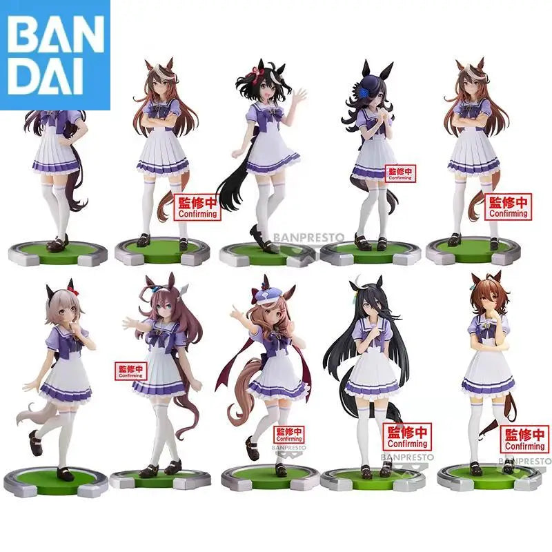 Genuine Bandai Umamusume: Pretty Derby Mihono Bourbon Matikane Tannhauser Manhattan Cafe Kitasan Black Anime Figure Model Toys