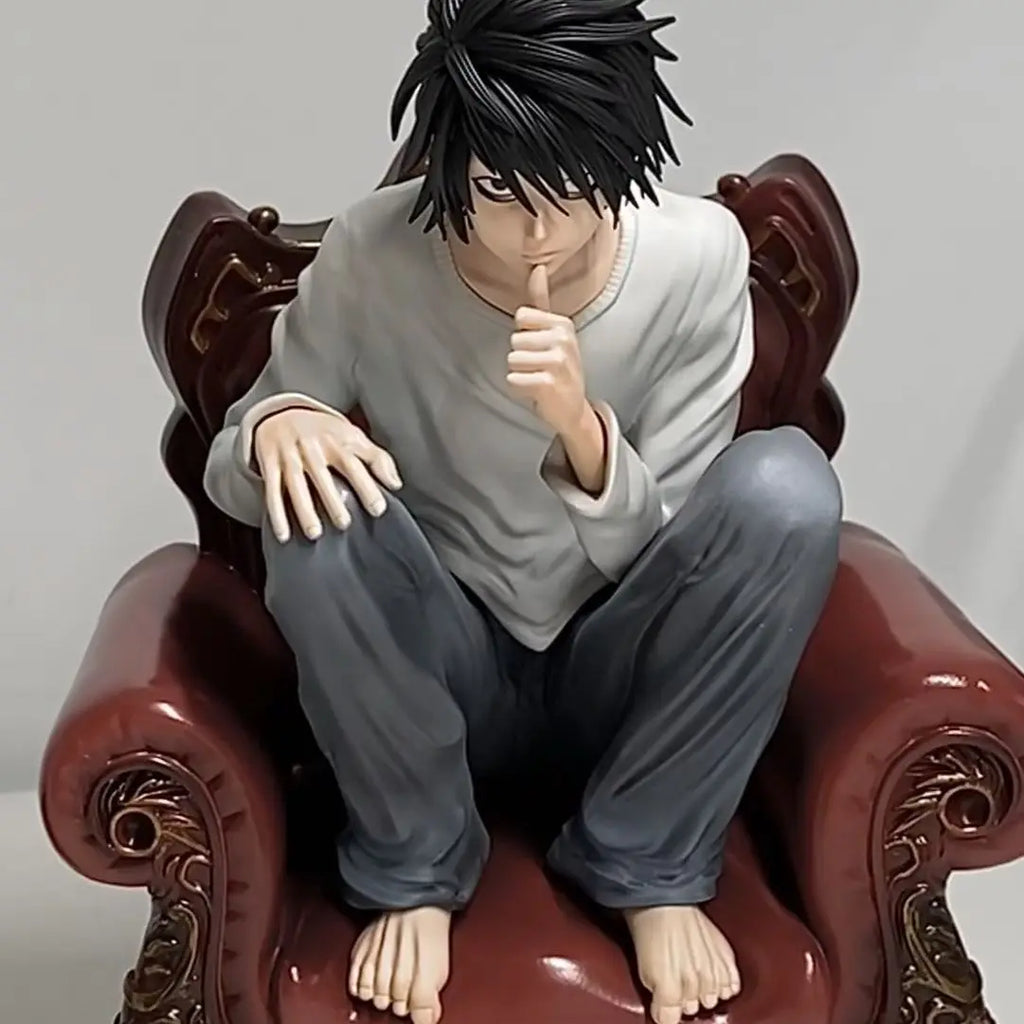 Hot In Stock Full Painted Death Note L. Lawliet Squatting Sofa Figurine Model Death Note Figure Character Anime Toy Random