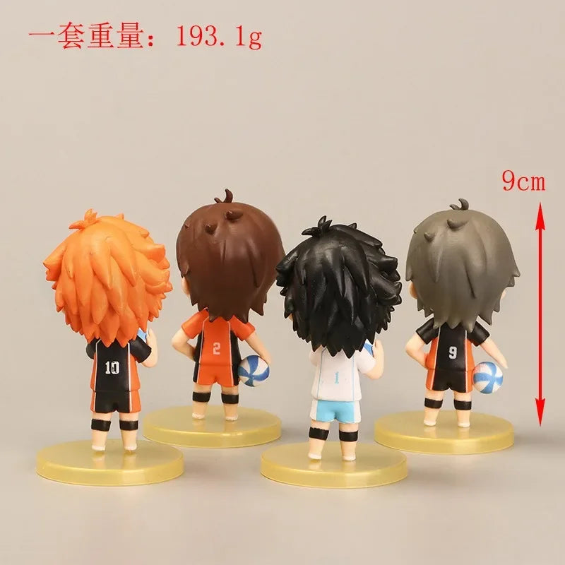 Hinata Shoyo Volleyball Anime Figure 4PCS Set Poseable Model Toy Gacha Collectible Shelf Decor Trendy Gift