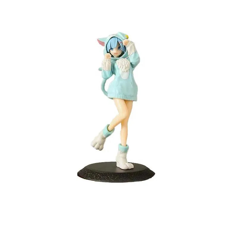 14CM Anime Re:Zero kara Hajimeru Isekai Seikatsu Rem Figure Model Ram Puck Starting Dresses PVC Emilia Collection Gift Toy