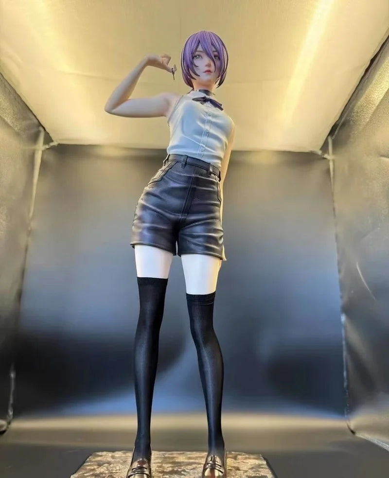 Reze Devil Pretty Girl Model Double Head Swap Chainsaw Man Anime Action Figures Ornament Statue Collectibles Doll Toy Gifts