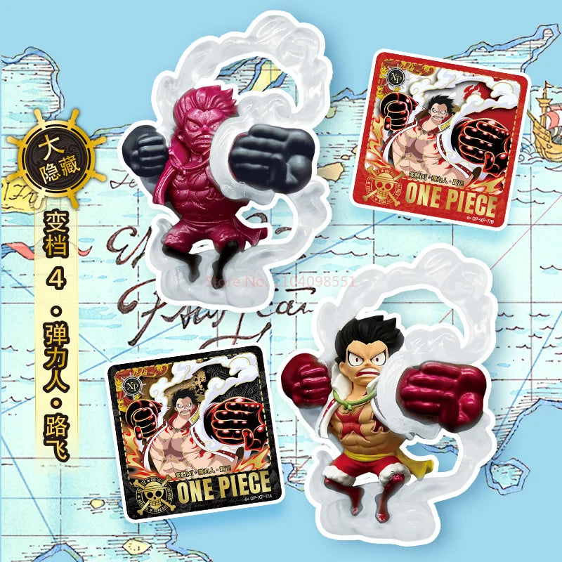 Original Kayou One Piece Series Mini Rubber Doll Model Rare Card Figure Anime Hobby Gift Toy Blind Box Big Hidden Luffy Xp Card