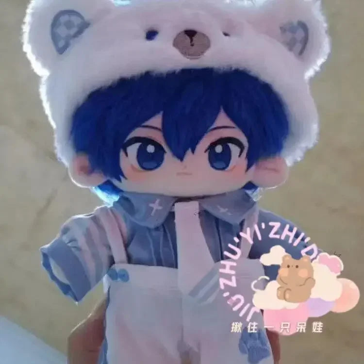 20cm KAITO  Plush Dress-up Cotton Doll Toys for Kids Adult Animation Project Sekai Colorful Stage Figure Puppets Decor Gift