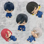5pcs Q Chigiri Hyoma Figure Blue Lock Sleeping Figures Isagi Yoichi Dolls Nagi Seishiro Rin Itoshi Figurine PVC Collection Toy