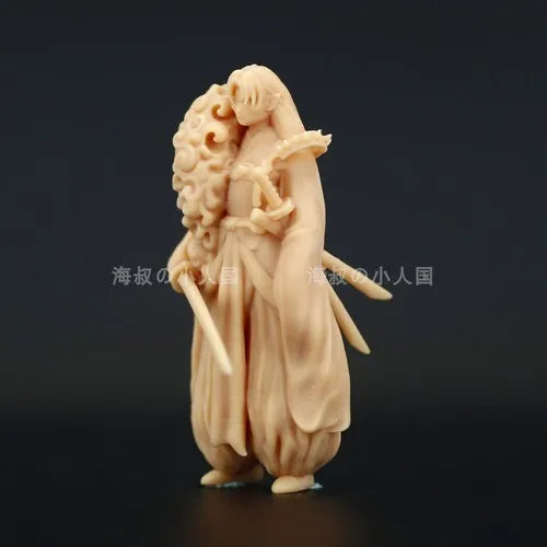 Anime Inuyasha Action Figures White Model Hand Drawn Coloring Micromodel Diorama Miniature Landscape Ornaments Toys 1/64 Scale
