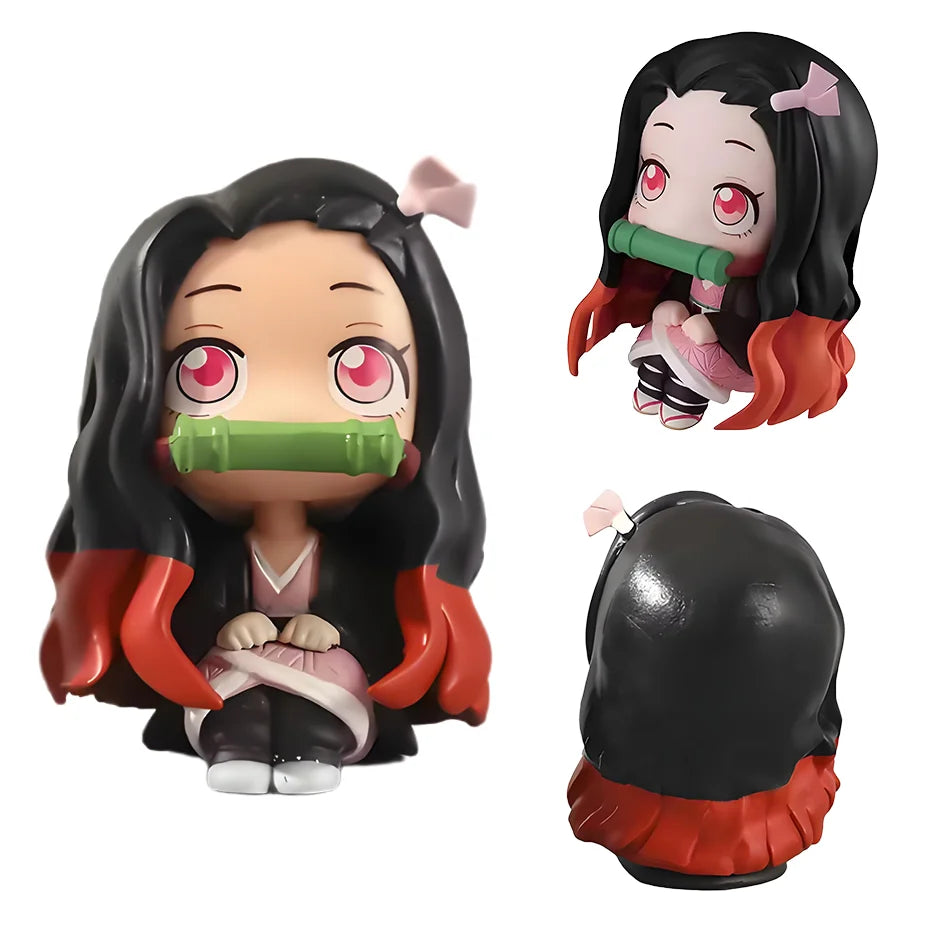 Anime Demon Slayer Kamado Tanjirou Kamado Nezuko Action Character Model Toy Series Doll Children's Birthday/Christmas Gift Toy