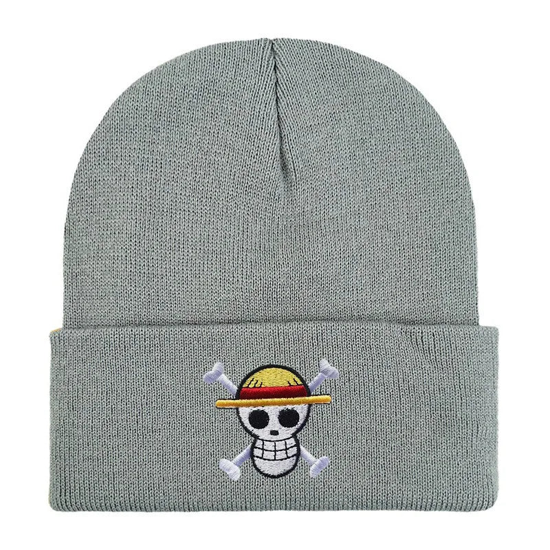 One Piece Knitted Hats Luffy Zoro Skull Embroidery Caps Fashion Men Women Winter Warm Beanie Cartoon Anime Bonnet Accessories