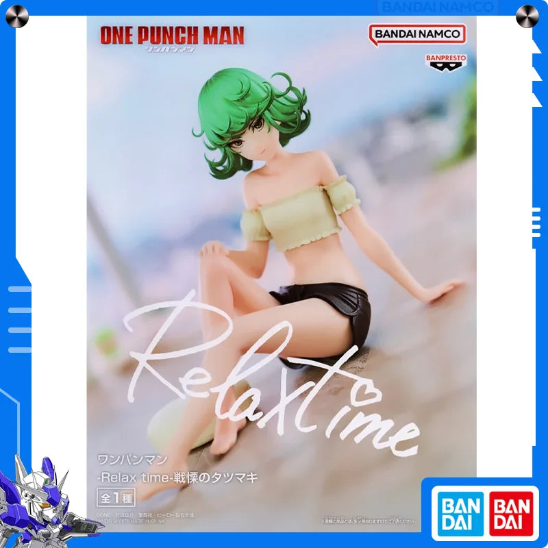 Bandai ONE PUNCH MAN Tornado of Terror Tatsumaki Action Figures Model Relax Time BANPRESTO Amusement Figures Original