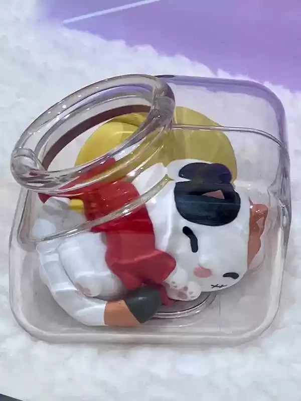 N Stock 100% Genuine Mh OnePiece Anime Figurine Pirate King Straw Hat Luffy Bottle Cat Goodnight Series Blind Box Cute Gift