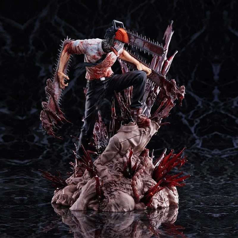 In Stock Figure Chainsaw Man Denji Pochita Fit Standing Position Fighting Model Toy Pvc Boxed  Gift Sculpture Ornaments Genuine