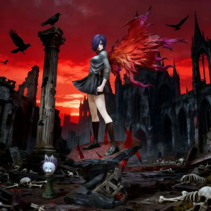 37CM GK Tokyo Ghoul Kirishima Tōka Double Headed Form Action Figures Anime Statue Desktop Ornament Girl Collectible Toys Gifts