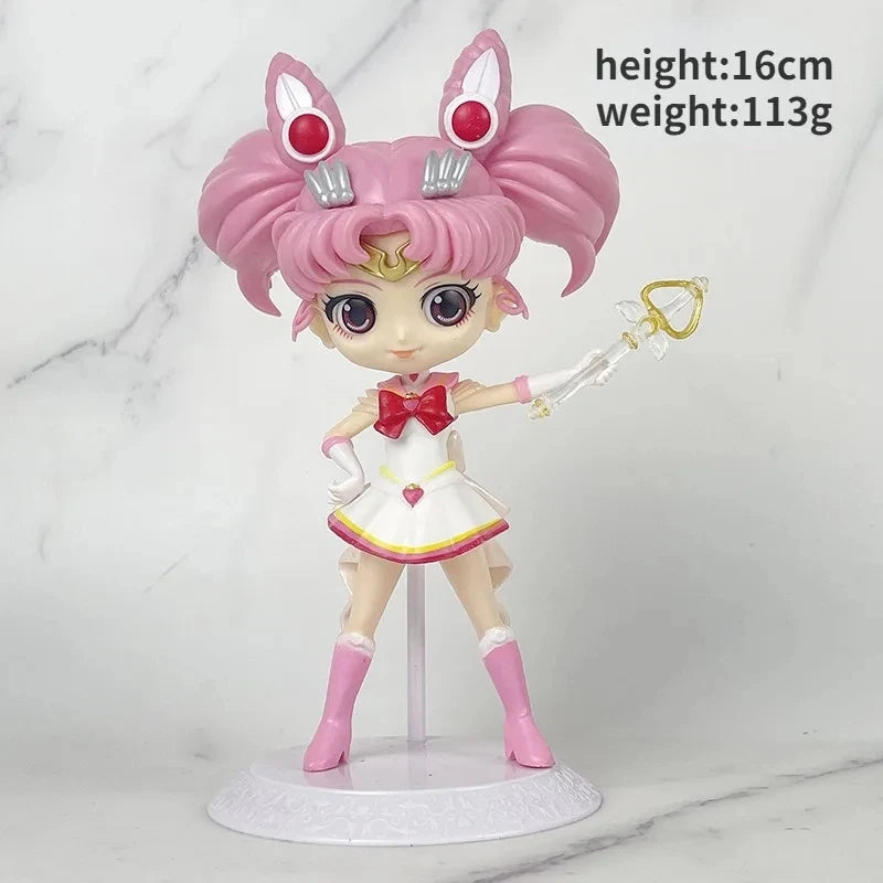 Sailor Moon Anime Tsukino Usagi Chibiusa Action Figures Collection Model Car Cake Decoration Ornament Toys Gifts