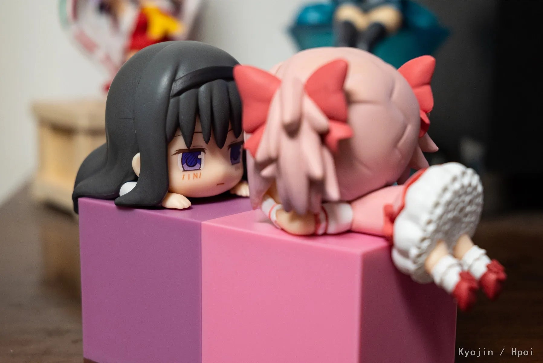 10cm Anime Puella Magi Madoka Magica Kaname Madoka Figure Leaning Collections Model Doll Toy Q Version Cute Three Models PVC