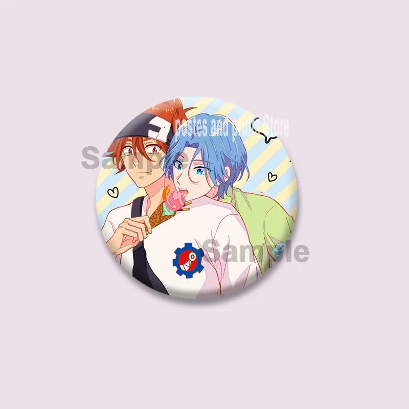 Cartoon Figure Miya Chinen Reki Kyan Button Pins Anime SK8 The Infinity Round Brooch Bag Clothes Accessories Jewelry Badge Gifts