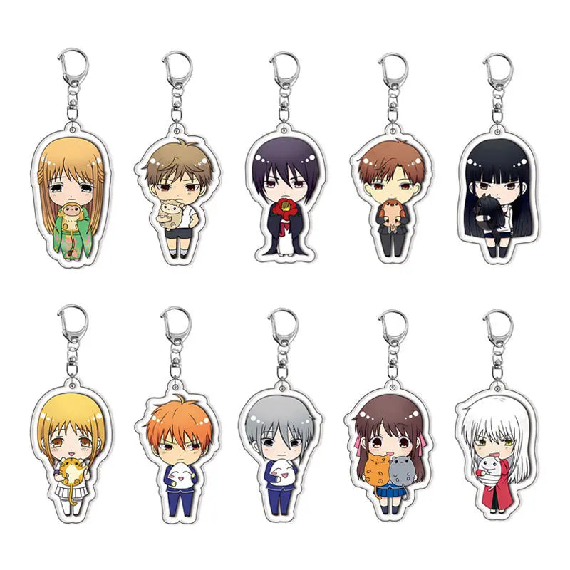 Fruits Basket Anime Acrylic Keychain Lovely Bag Charm Pendant Gift Fun Key Chain Cute Souvenir Creative Llavero Friend Kingring