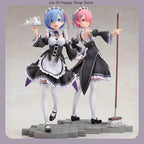 21cm Re:Zero Rem & Ram Maid Ver. Anime Figure - Twin Statue Set, Fans Collection, Desktop Decoration Ornament Toy